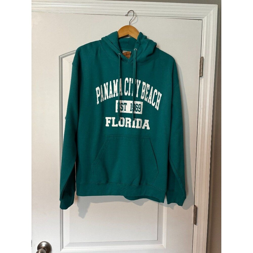 Miami Apparel NWT Womens Large Green Panama City Beach Est 1969 Pullover Hoodie